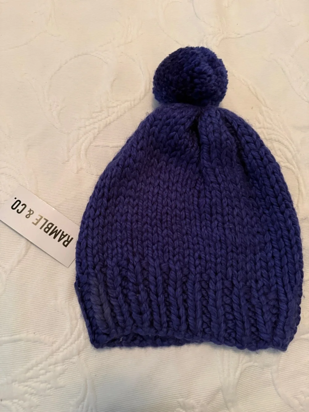 Pom-Pom Beanie - Deep Blue